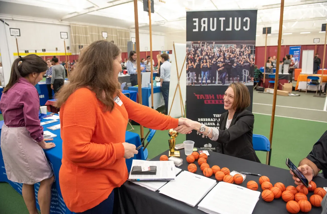 A student at a career fair.